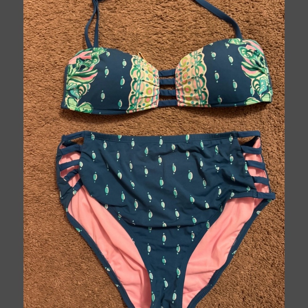 Lilly Pulitzer Colorful Bikini Set with Strappy Details